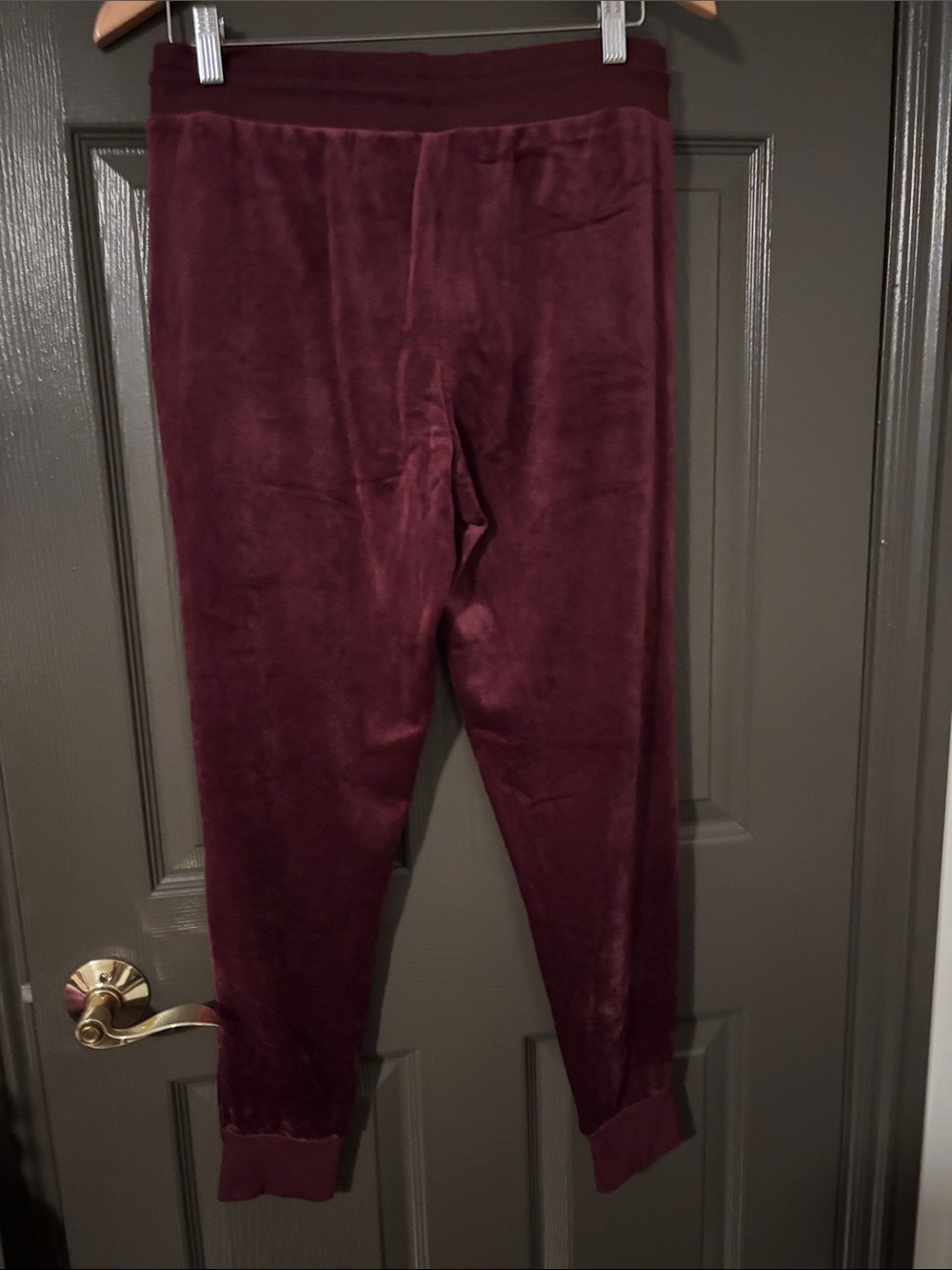 Velour Jogger Set in Deep Berry Color - Picture 3 of 4